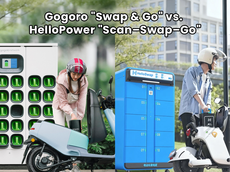 Gogoro "Swap & Go" vs HelloSwap "Scan–Swap–Go"